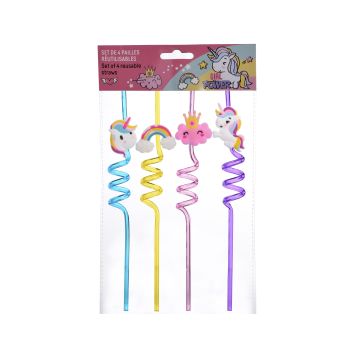 Unicórnio Conjunto de Palhinhas Reutilizáveis