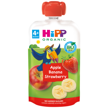 Pouche 100% Frutas: Banana, Maçã e Morango BIO