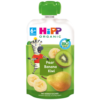 Pouche 100% Frutas Pera, Plátano y Kiwi BIO 