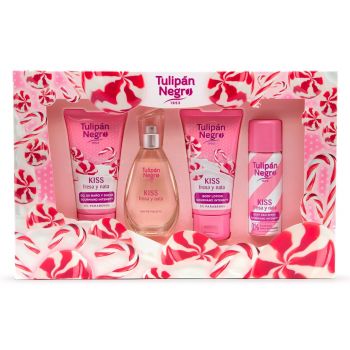 Estuche Kiss Tulipán Negro Fresa y Nata