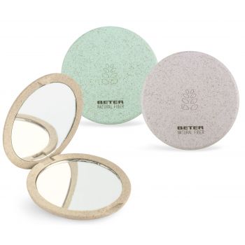 Natural Fiber Espejo Bolso Doble