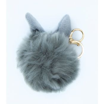 Orelhas grisalhos de cabelo de bola de chaveiro