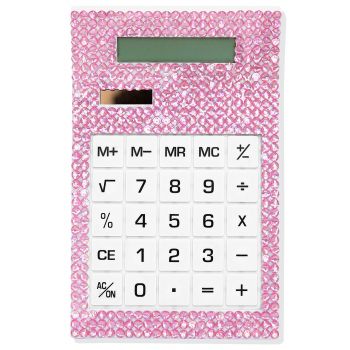 Calculadora Solar con Strass Rosa Calculadora Solar con Strass Rosa