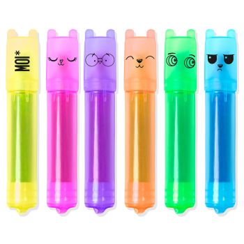 Conjunto 6 Marcadores Mini de Tons Fluorescentes