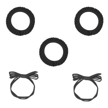 Set 5 Gomas Volantes y Lazos Negros