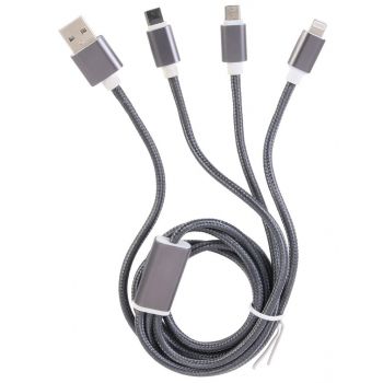 Cabo USB 3 em 1 MICRO USB-T C