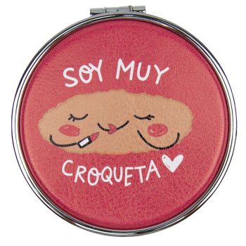Soy Muy Croqueta Espelho de bolso duplo