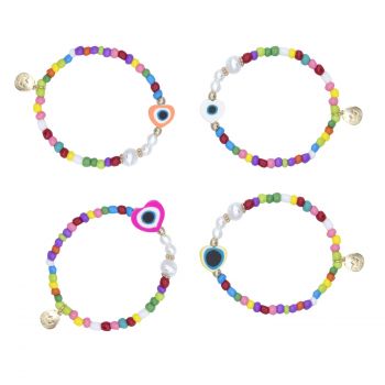 Pulseiras Princess Contas Multicolor Pulseiras Princess Contas Multicolor