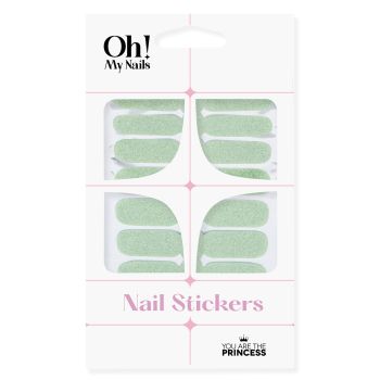 Oh My Nails Stickers Verde Glitter