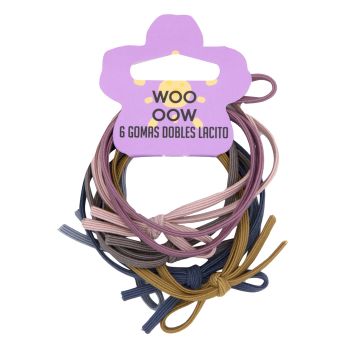 Set 6 Gomas Finas Dobles Detalle Nudo Set 6 Gomas Finas Dobles Detalle Nudo