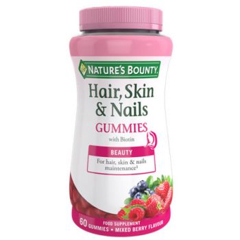 Hair, Skin & Nails Gummies con Biotina para Pelo, Piel y Uñas