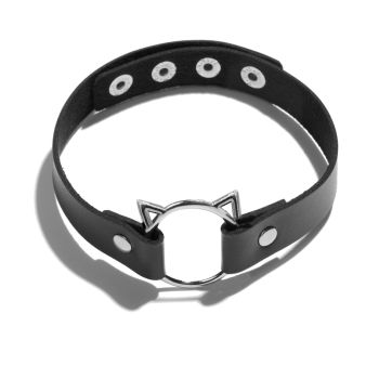 Choker Efeito Couro Gato
