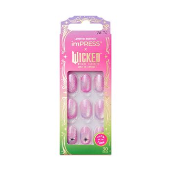 imPRESS x Wicked For Good Isto não deveria ser mais cor-de-rosa? Unhas Falsas