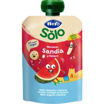 Saqueta de Fruta Maçã, Melancia e Banana +6 Meses