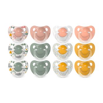 Chupetas anatómicas com mamilo de silicone 6-18M
