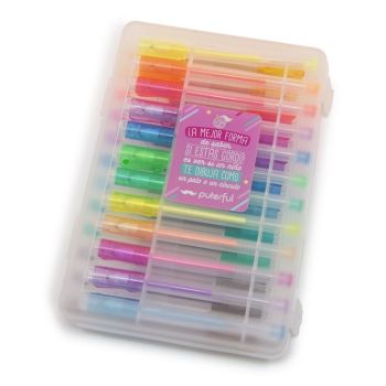 Set de Bolígrafos Gel Glitter y Flúor Set de Bolígrafos Gel Glitter y Flúor