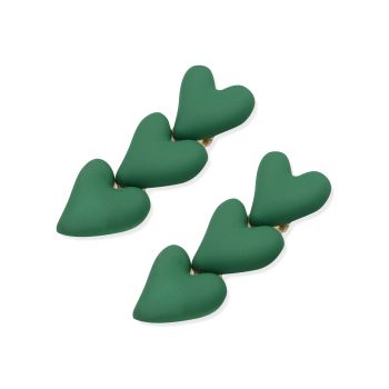 Oh My Hair Set 2 Clips Corazones Verdes Oh My Hair Set 2 Clips Corazones Verdes