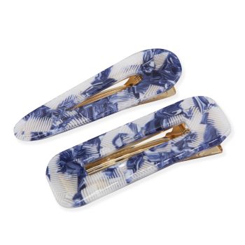 Oh My Hair Set 2 Clips Estampados Azul Oh My Hair Set 2 Clips Estampados Azul