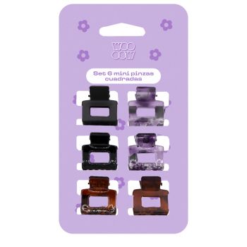 Set 6 Mini Pinzas Cuadradas