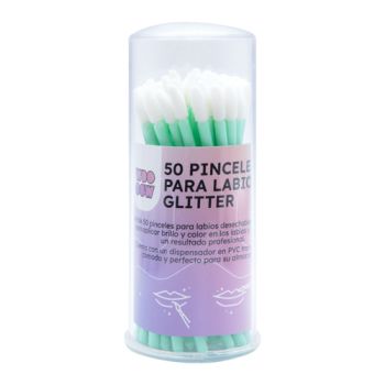 Conjunto 50 Pincéis Descartáveis para Lábios com Glitter