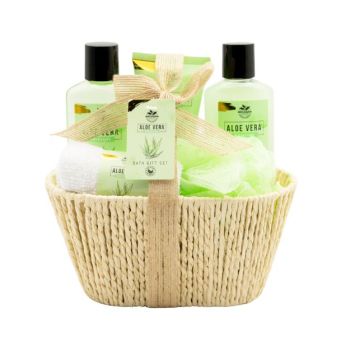 Cesta Mimbre Aloe Vera