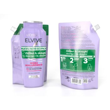 Elvive Hidra Hialuronico Duplo Champú + Ecopack