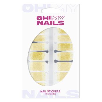 Oh My Nails Stickers Gold Glitter