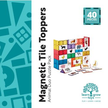 Magnetic Tile Topper Animales 40 Piezas