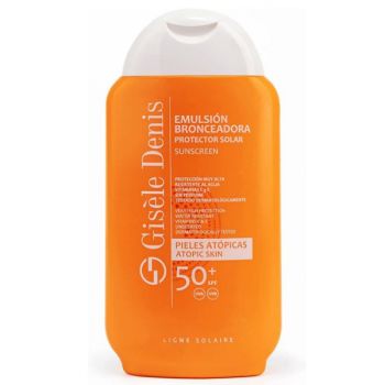 Emulsão Bronzeadora Protetor Solar peles atópicas SPF 50+