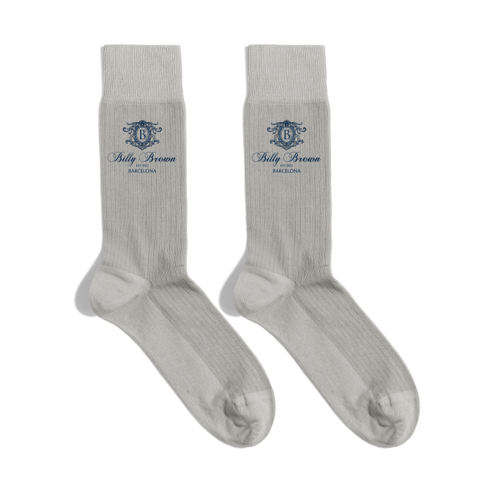 Meias Stamp Blank Cinzentas  Billy Brown