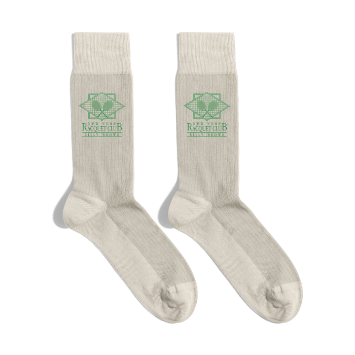 Meias Tennis Club com Carimbo Blank Off White