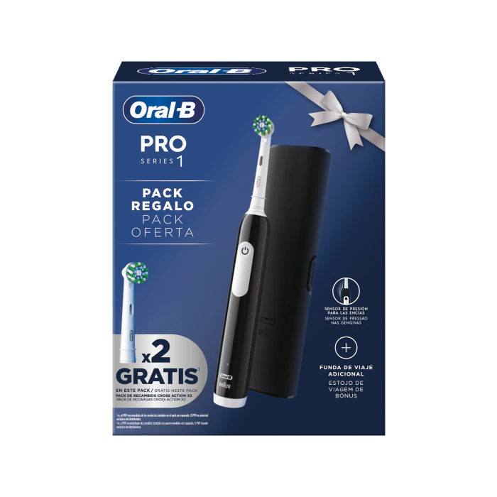 Oral-B Pack Regalo Pro Series 1 Cepillo Eléctrico + 2 Recambios + Funda de  Viaje