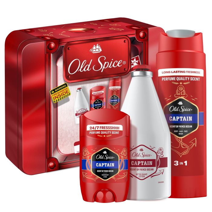 Coffret Captain Caixa Metálica  Old Spice