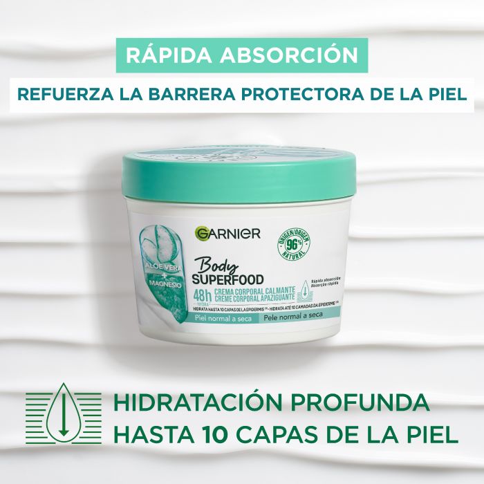 Body Superfood Creme Corporal Suavizante com Aloé Vera e Magnésio