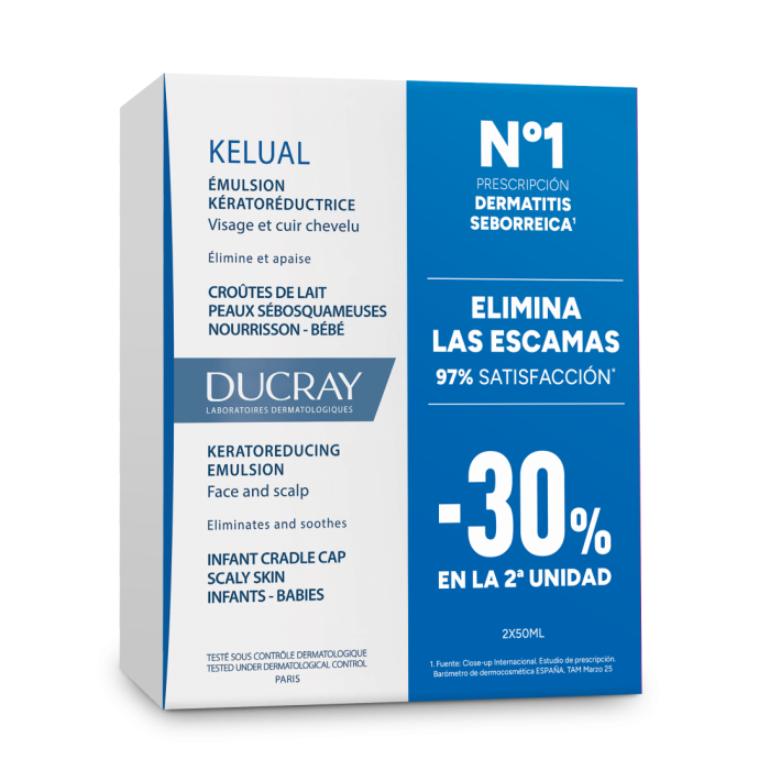 Duplo Ducray Kelual Emulsión Queratorreductora Costra Láctea 2 X 50 Ml