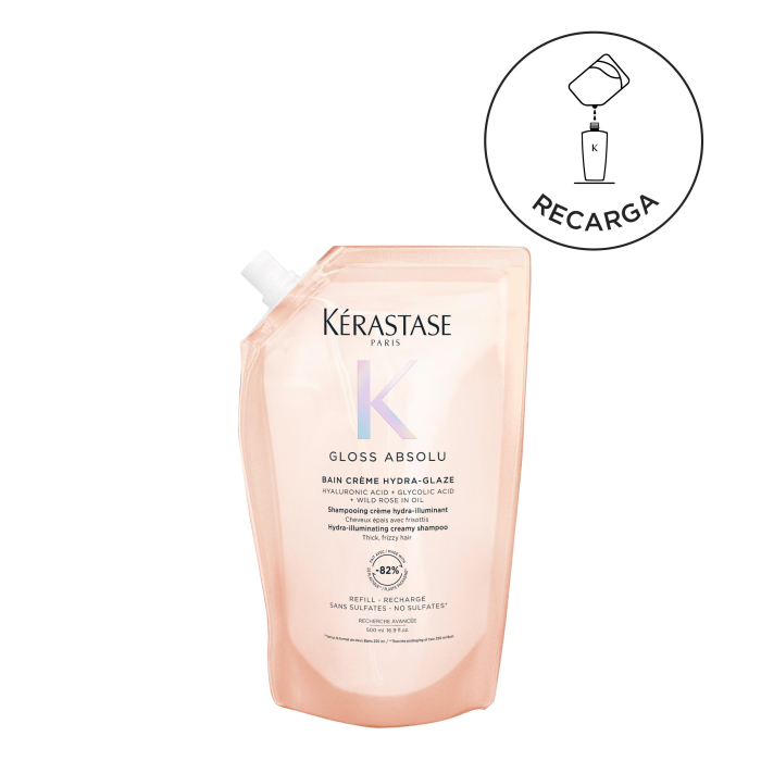 KéRastase Gloss Absolu Bain CrèMe Hydra-Glaze Shampoo For Thick Frizzy Hair 500Ml Refill-image