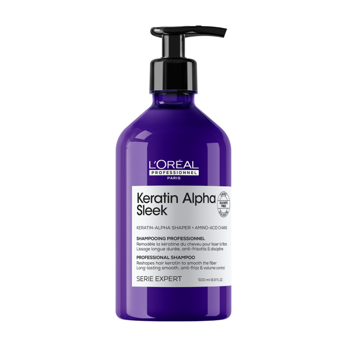 Champú profesional sin sulfatos Keratin Alpha Sleek 500 ml