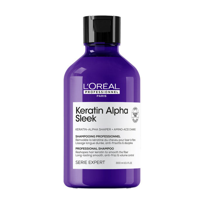 Champú profesional sin sulfatos Keratin Alpha Sleek 300 ml