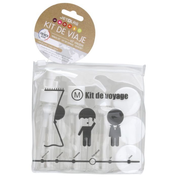  Kit de Viagem com Frascos Reutilizáveis