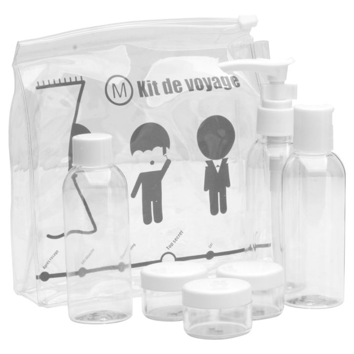  Kit de Viagem com Frascos Reutilizáveis