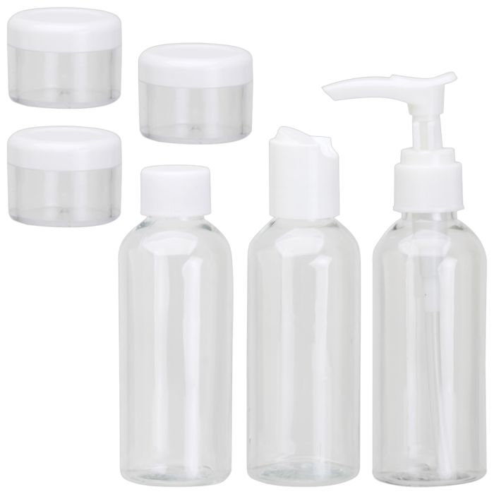  Kit de Viagem com Frascos Reutilizáveis