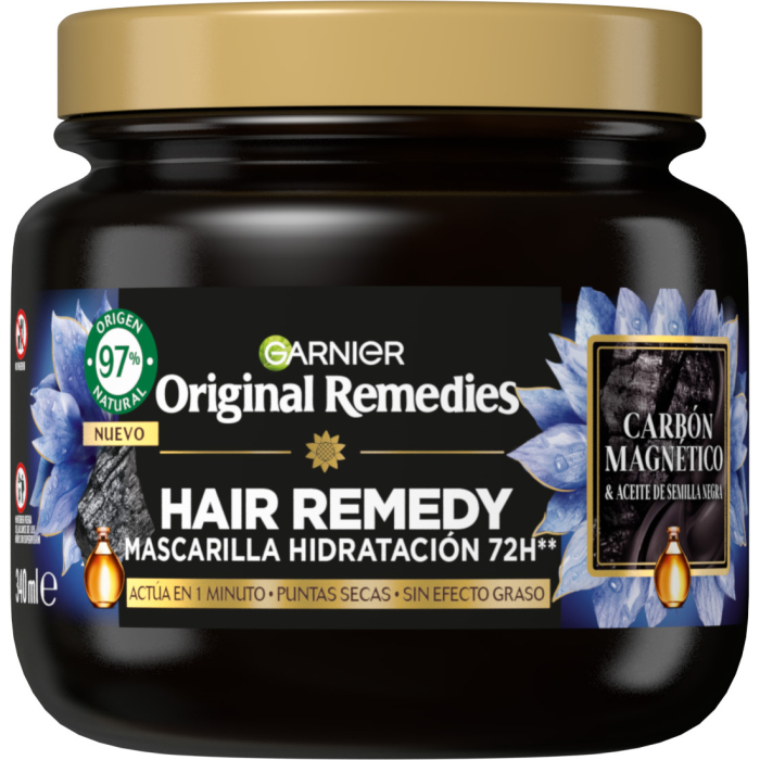 Hair Remedy Mascarilla Hidratación de Carbón Magnético 340 ml
