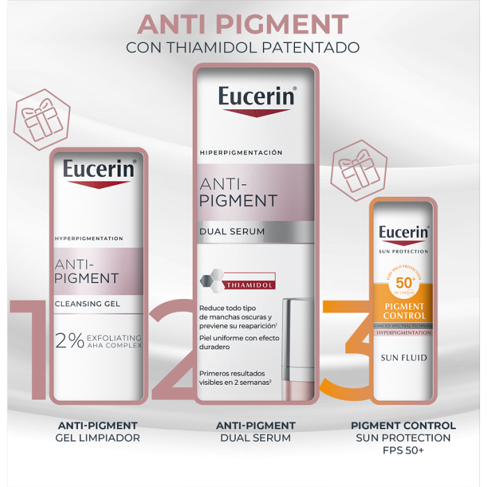 Eucerin Anti-Pigment Dual Sérum + Gel Limpiador 20 ml + Solar 7ml