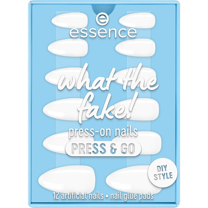 Uñas Postizas What The Fake Press & Go Bare White