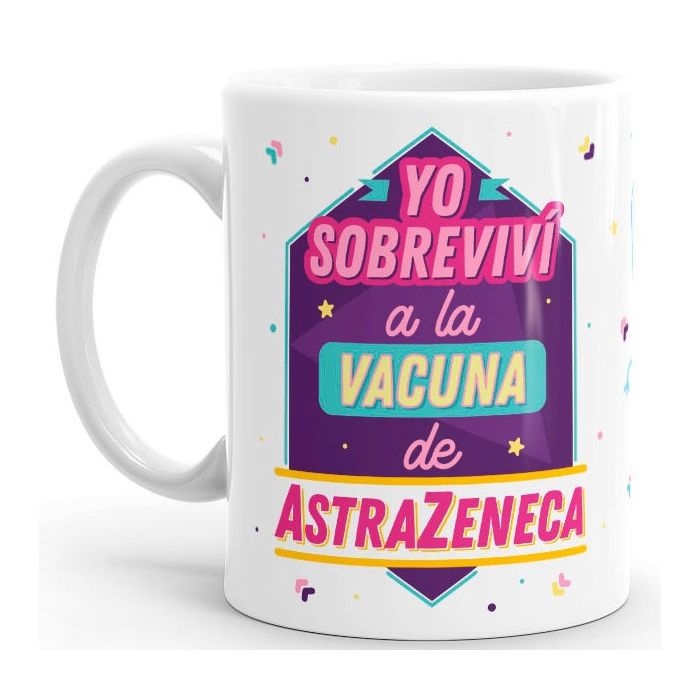 Eu sobrevivi à caneca de Astrazeneca