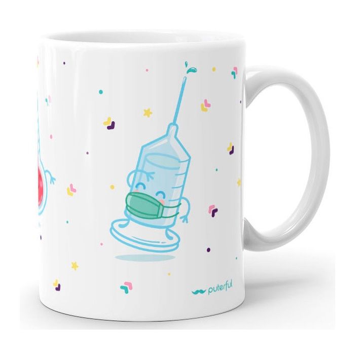 Eu sobrevivi à caneca de Astrazeneca