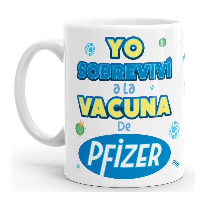 Eu sobrevivi à caneca Pfizer