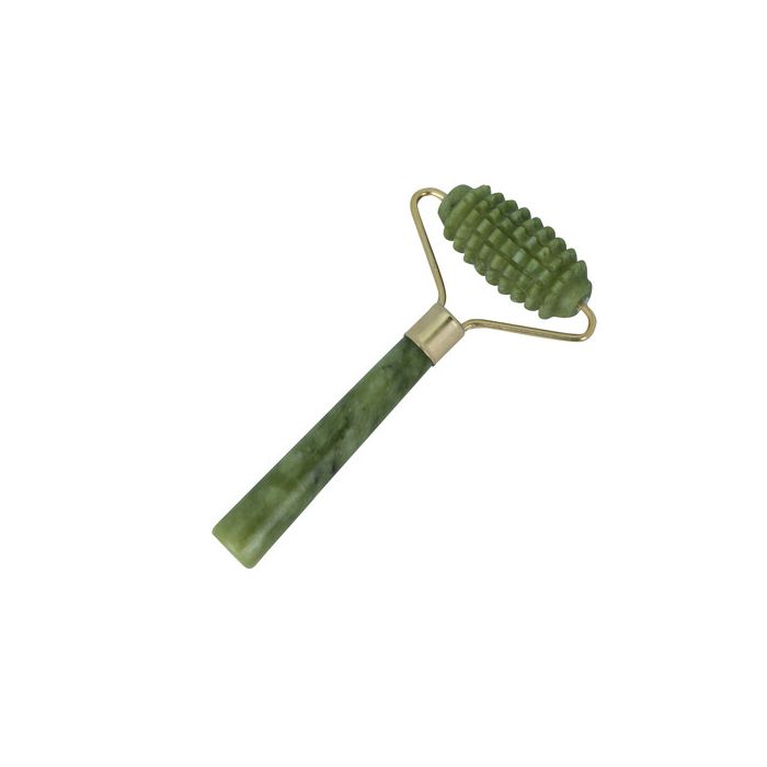 Massajador facial Rolo com textura de pedra de jade