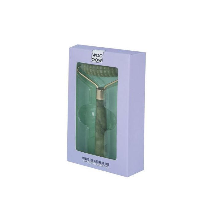 Massajador facial Rolo com textura de pedra de jade