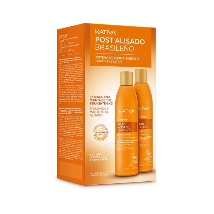 Pack Post Alisado Brasileño Sistema de Mantenimiento Champú + Acondicionador 450 ml